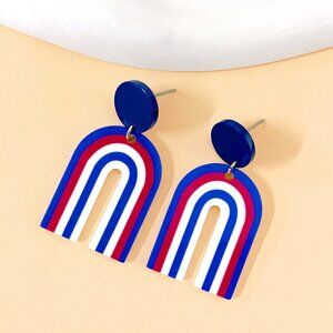 Vibrant Striped Arch Earrings